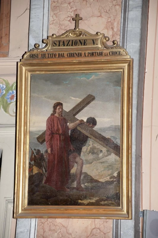 Via crucis - Cristo aiutato dal cireneo a portare la croce